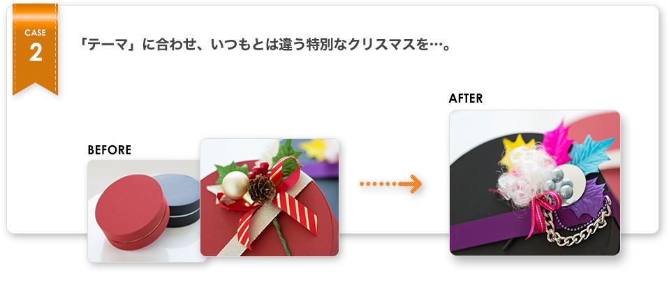 「テーマ」に合わせ、いつもと違う特別なクリスマスを…。